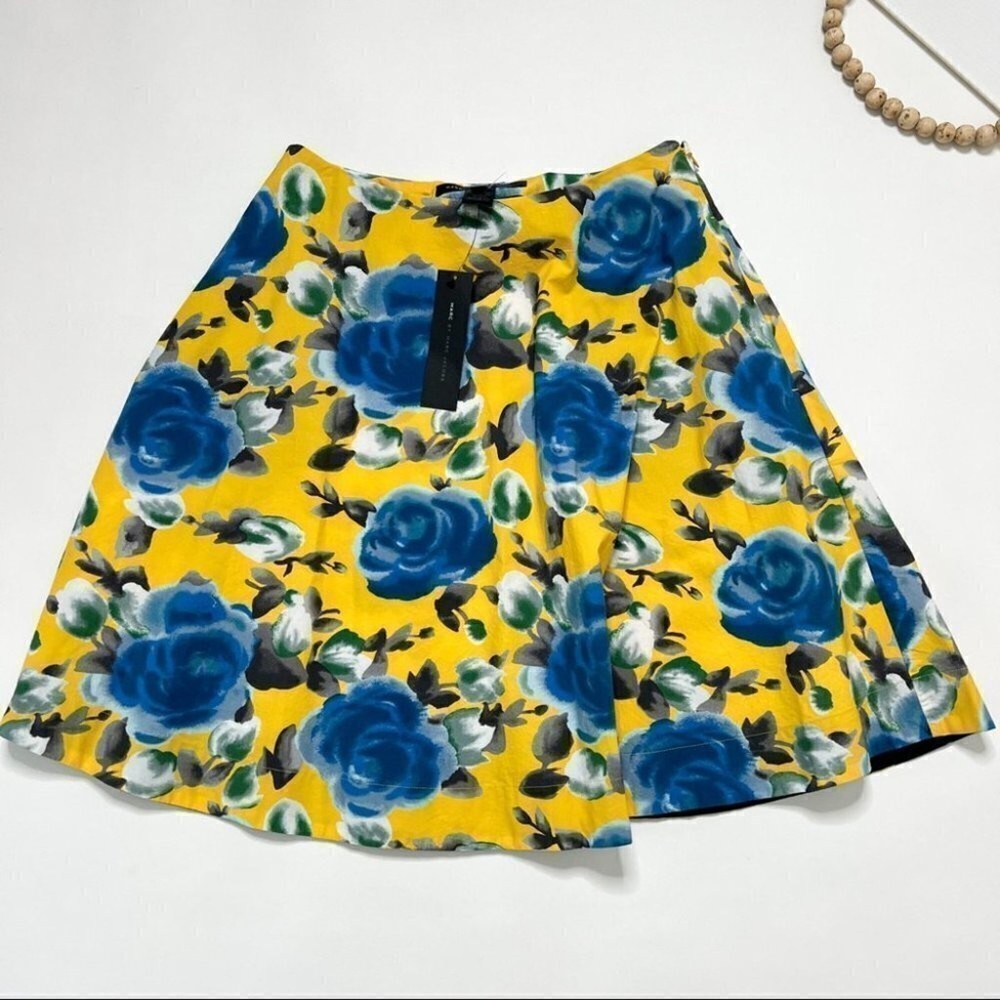 Marc by Marc Jacobs Yellow Floral Rose Skirt SZ 4 NWT
