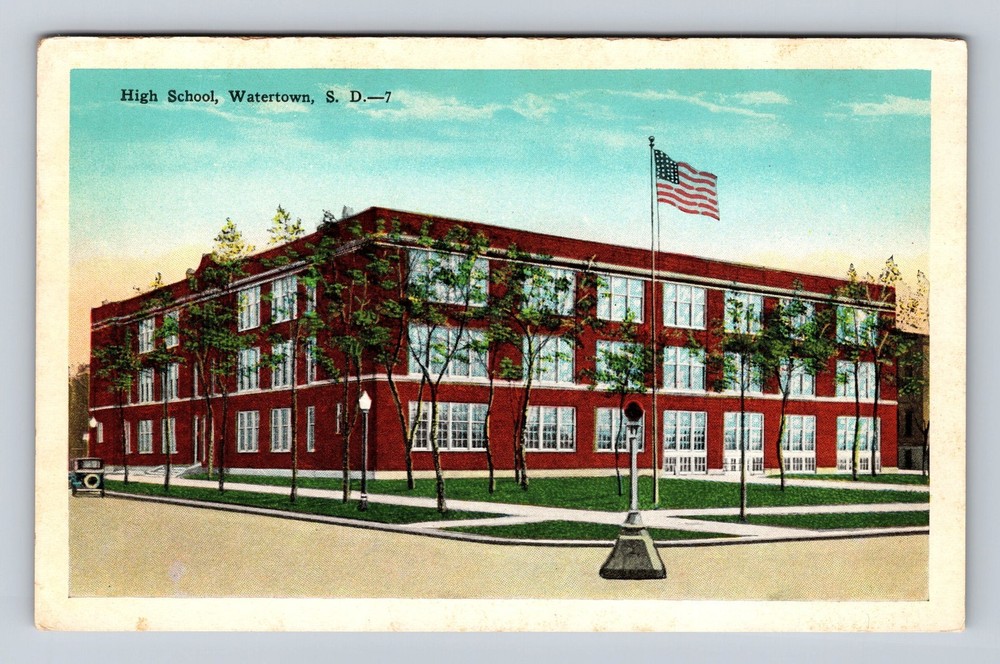 Watertown SD-South Dakota High School Vintage Postcard
