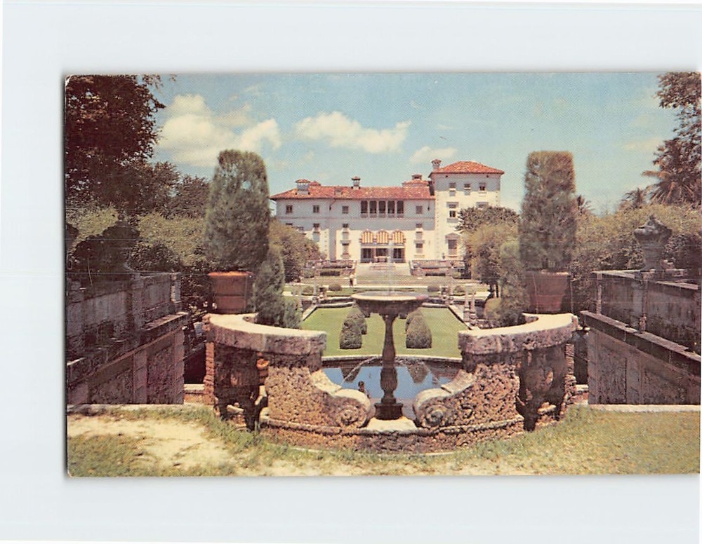 Postcard Vizcaya Dade County Art Museum Miami Florida USA