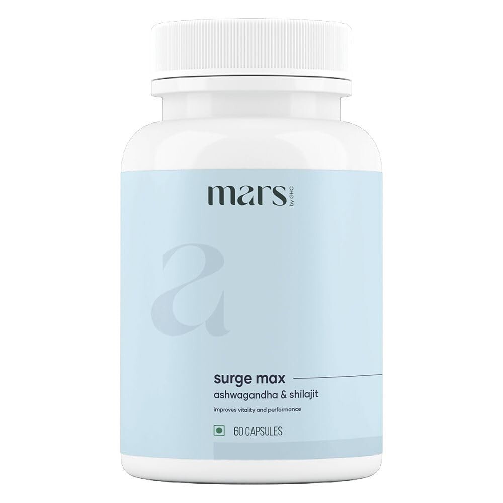 mars by GHC surgemax natural ashwagandha caps | Anxiety Relief | 60 Capsules