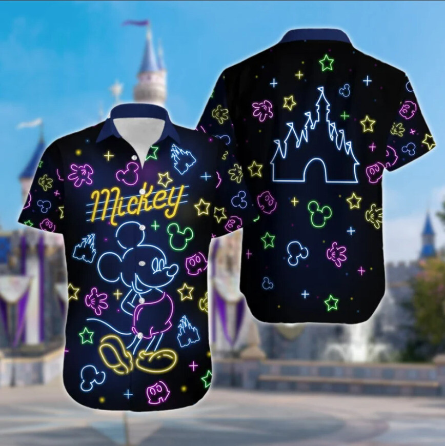Mickey Mouse Neon 3D Hawaii Shirt Halloween Gift Best Price Christmas Gift