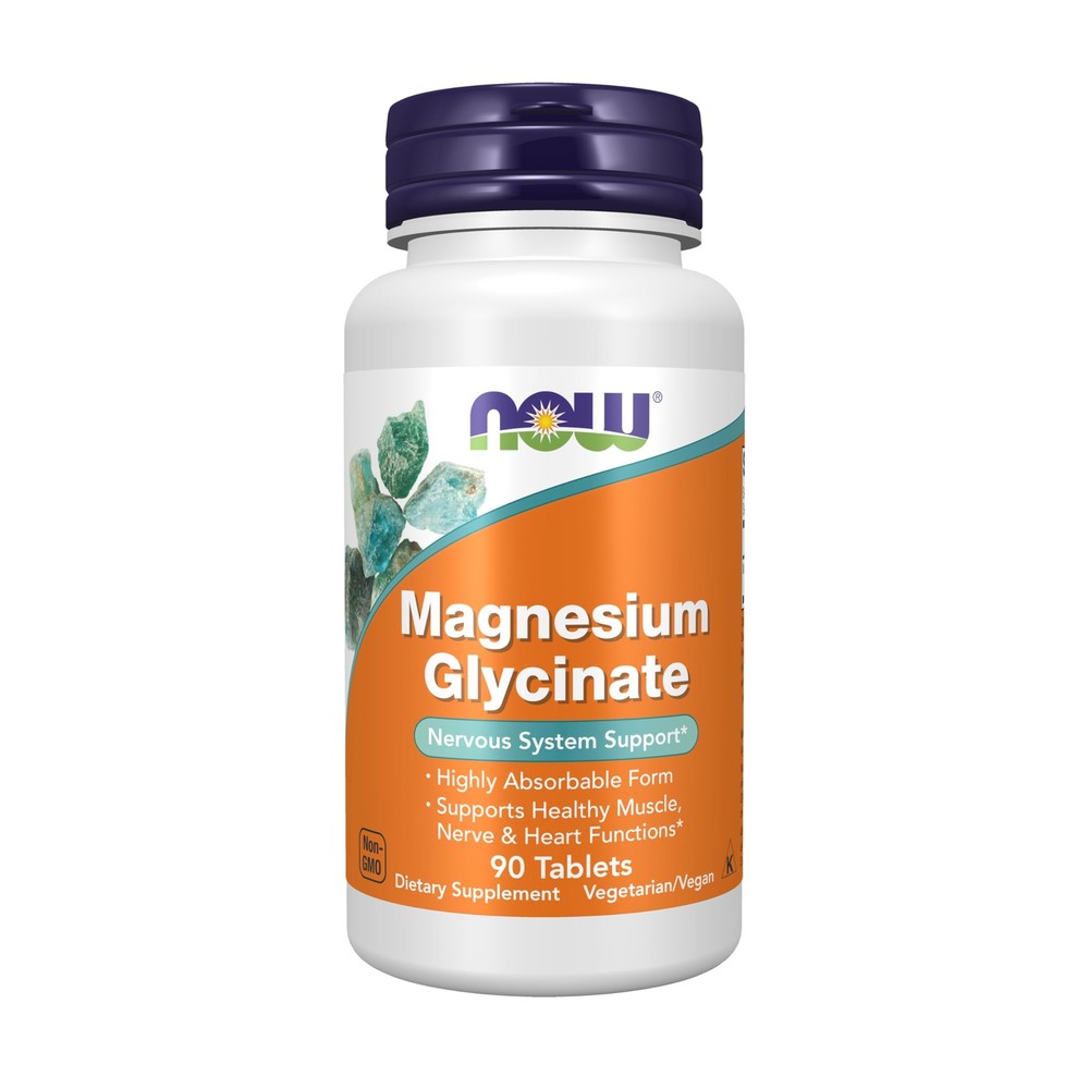 NOW Supplements, Magnesium Glycinate 100 mg, 90 Count (Pack of 1), Off White