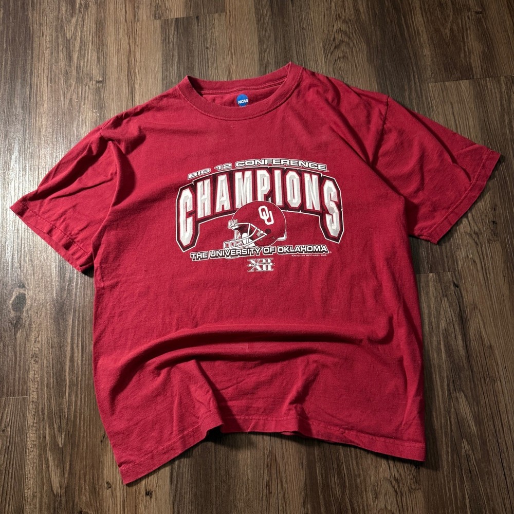 Oklahoma Sooners Big 12 Conference Champions NCAA Football T Shirt Mens L