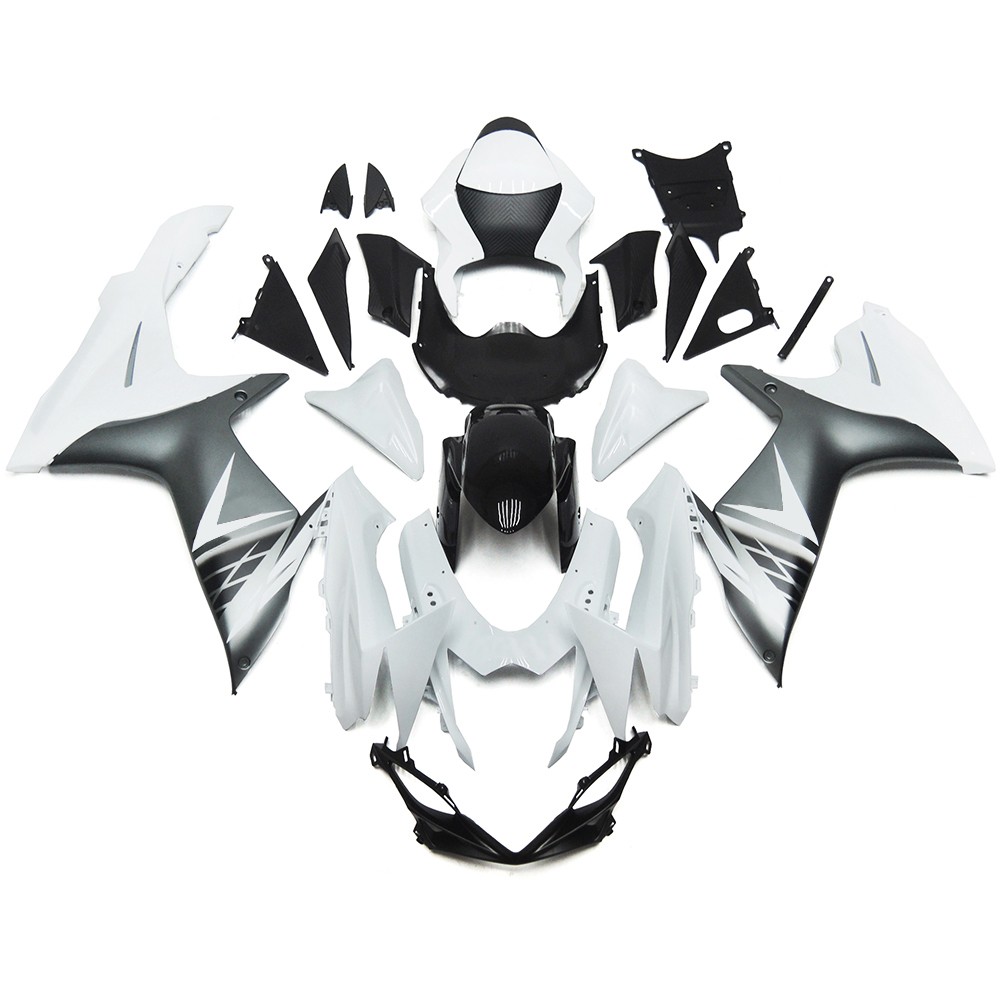 White Silver Fairing Kit for 2011-2025 Suzuki GSXR600 GSXR750 Injection Bodywork