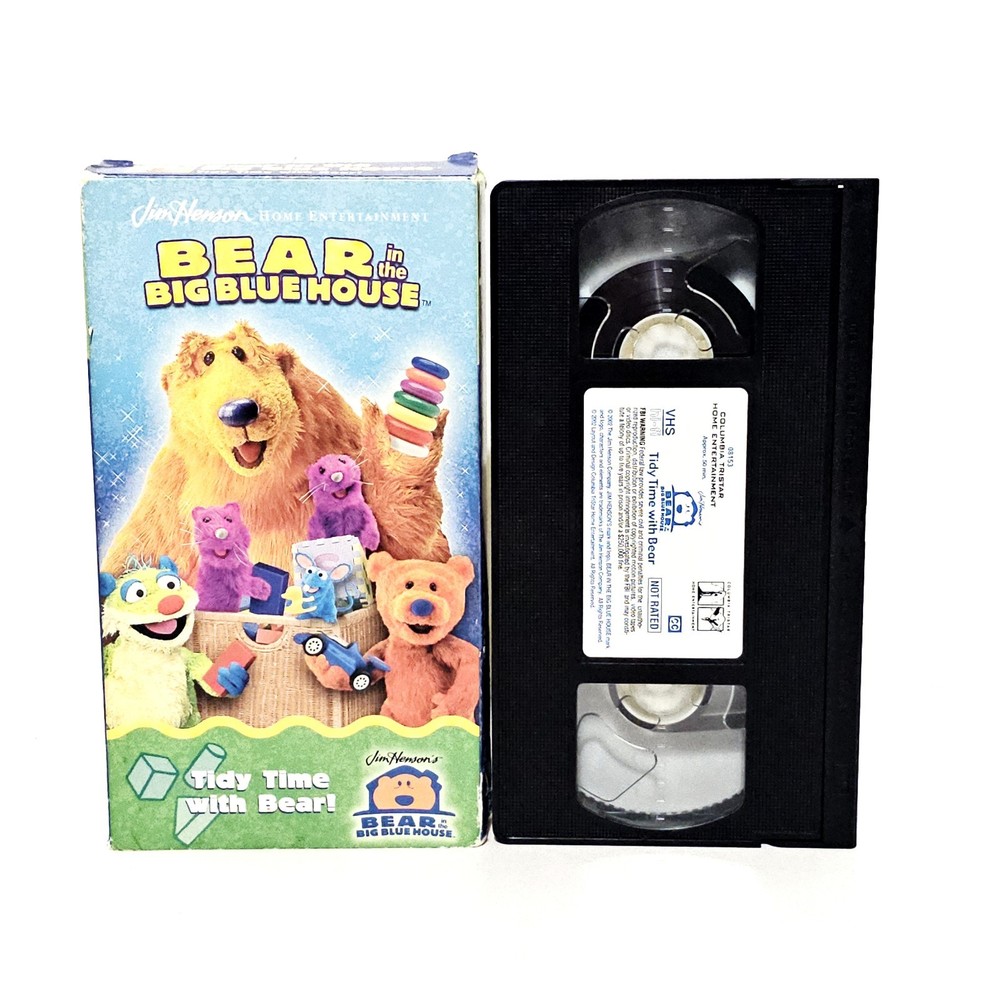 Bear in the Big Blue House VHS Tape 2002 Tidy Time with Bear Jim Henson Rare