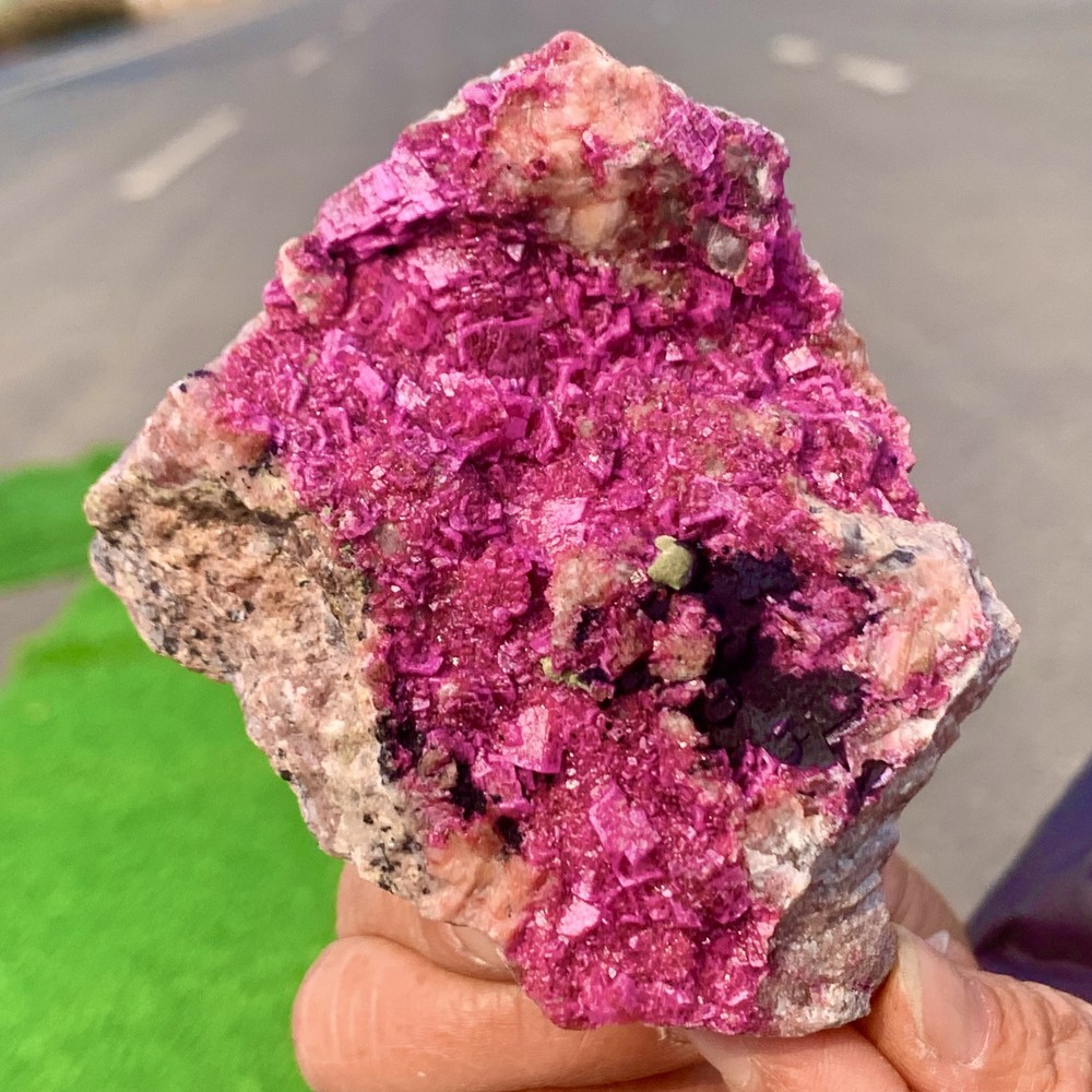 Natural Cobalto Calcite Crystal Specimen Healing Stone Congo 326G Grainy Mineral