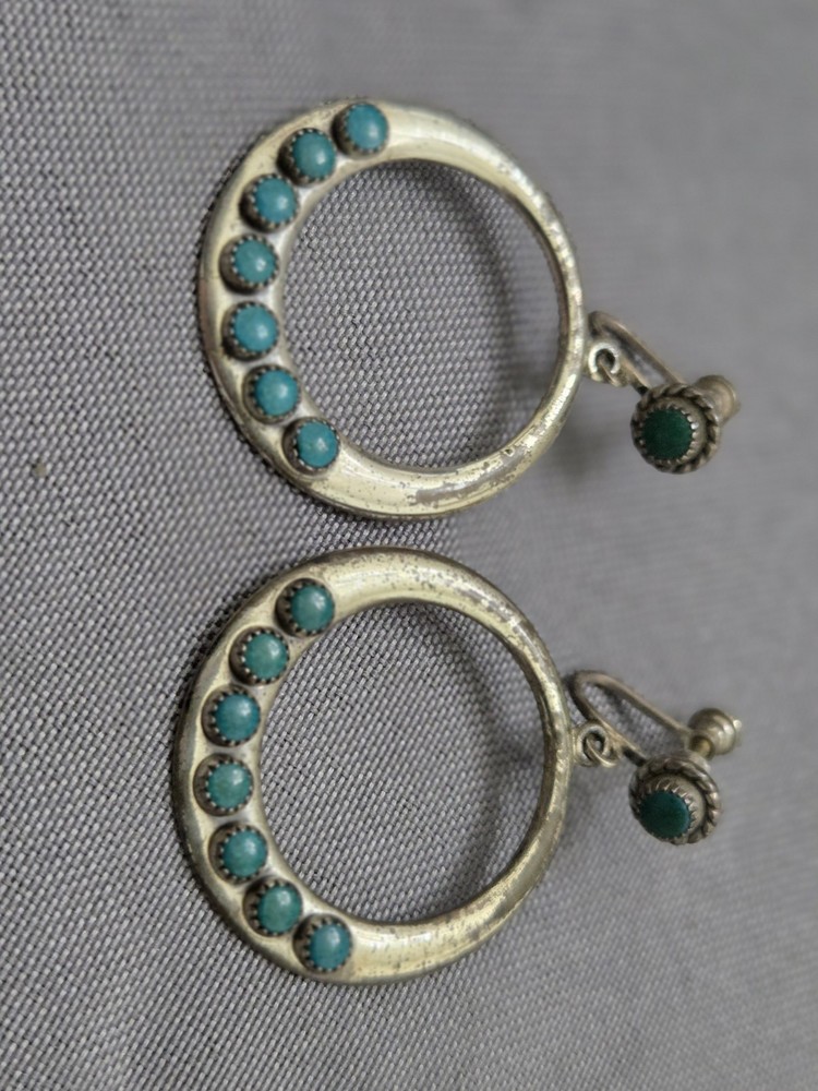 Vintage 925 Sterling Silver Screw Back Earrings 9.78 Grams