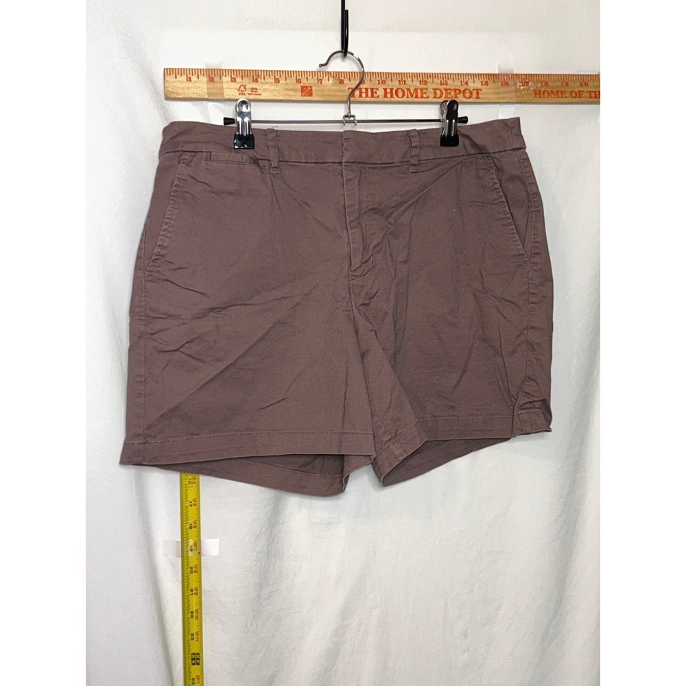 A New Day Womens Mauve Pink Stretch Chino Shorts Size 12 Cotton Blend Casual