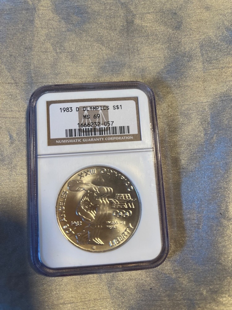 1983-D Olympic Silver Dollar MS 69 Graded Uncirculated Coin