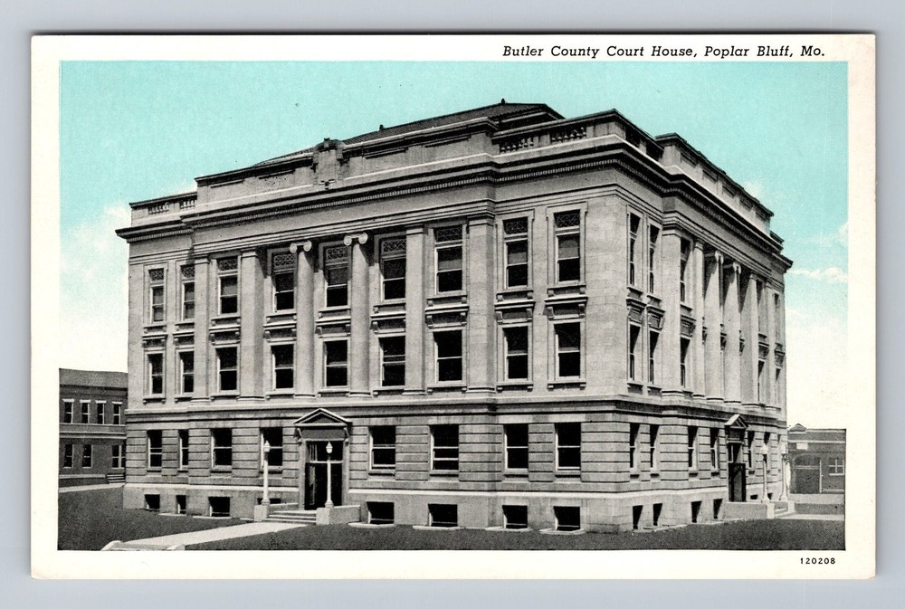 Poplar Bluff MO-Missouri Butler County Court House Vintage Postcard
