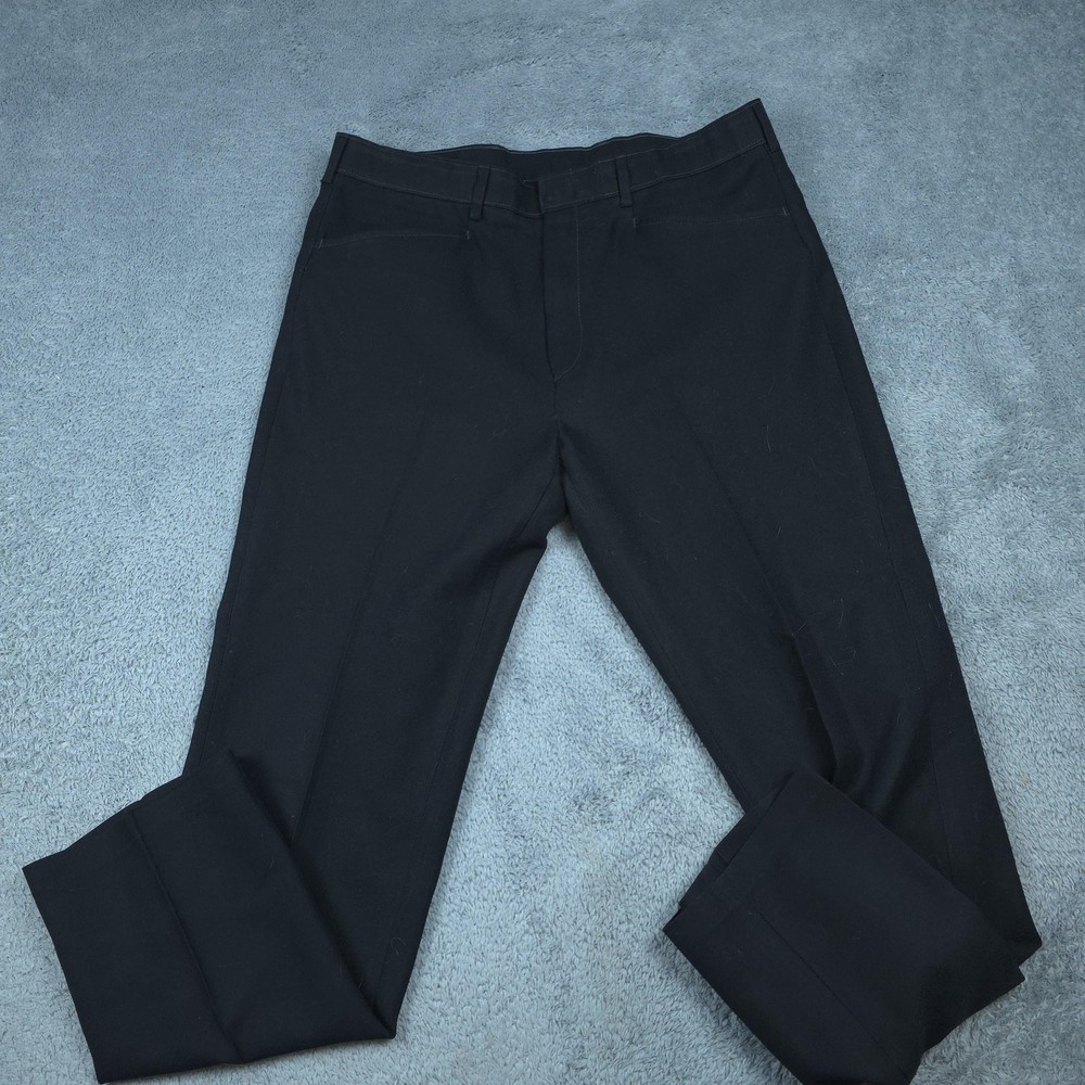 Vintage Levi's Action Slacks Pants Mens 36x32 Black Flat Front Dress Trousers