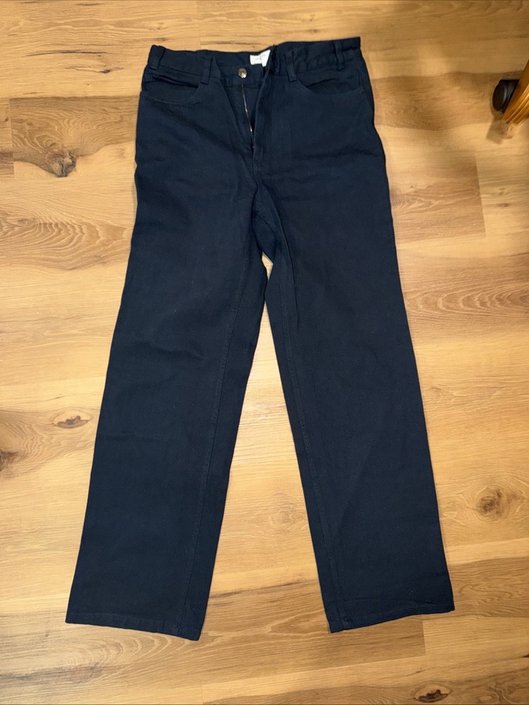 NEW Percival Wide Straight 5 Pocket Chinos Navy Small