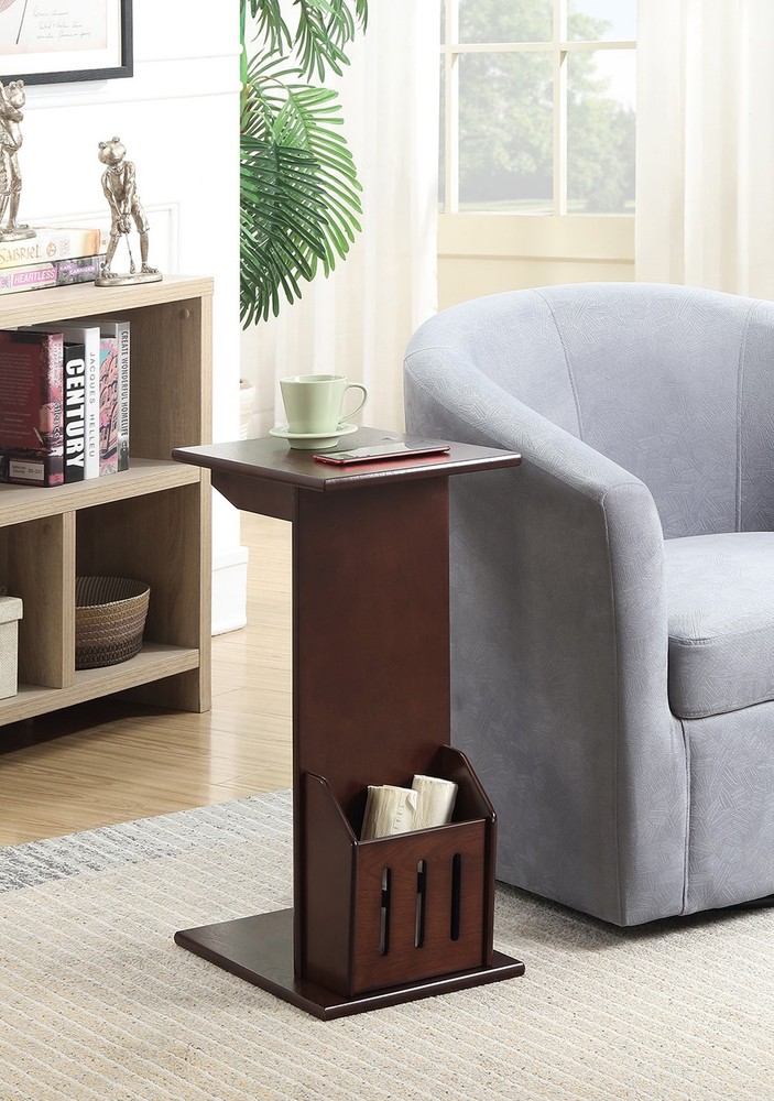 Designs2Go Abby C End Table W/ Magazine Holder Espresso