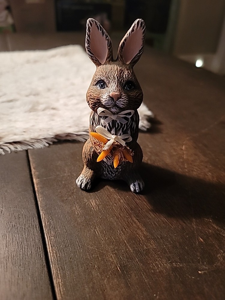 Easter Bunny With  Carrot Bouquet- 4 3/4