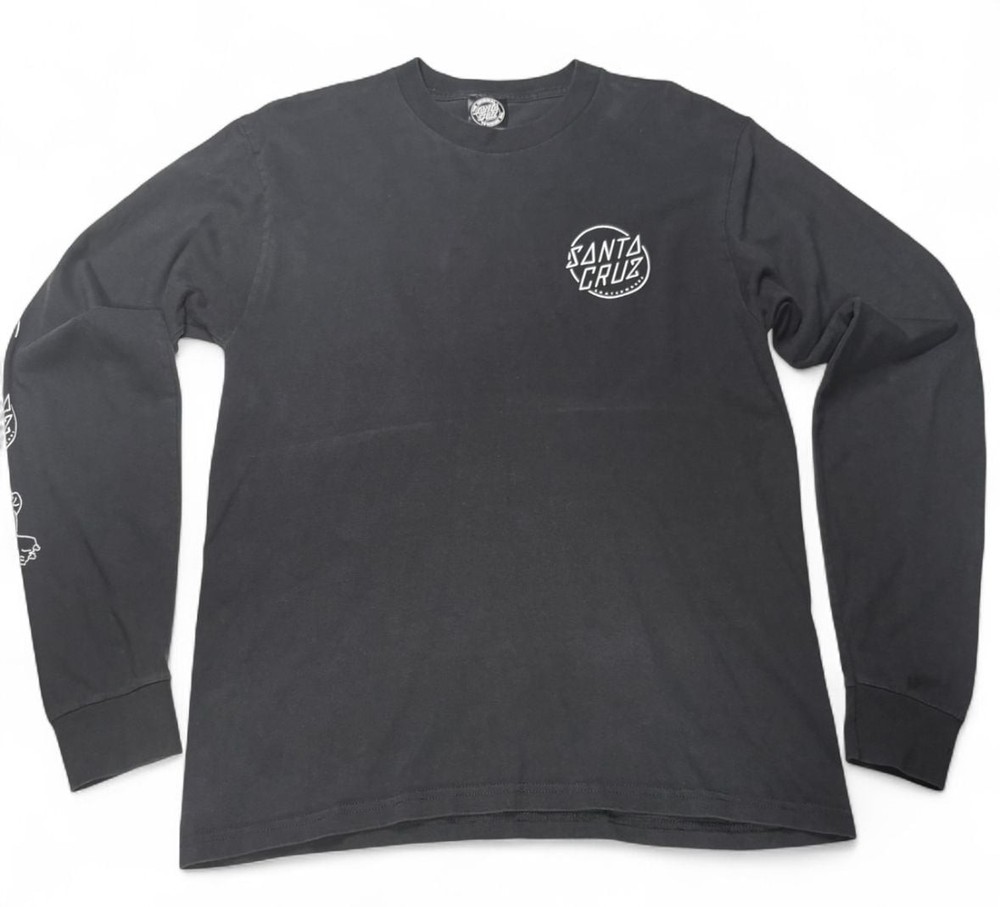Santa Cruz Medium Black Long Sleeve Shirt Screaming Hand Skateboarding