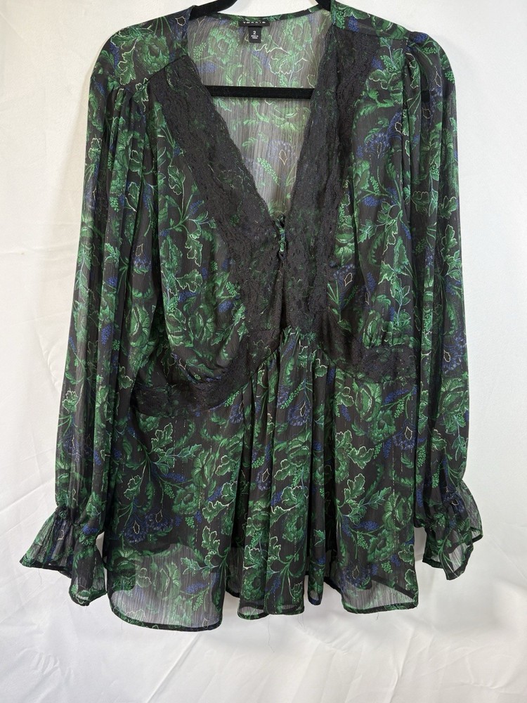 Torrid sheer woman's top size 2 pullover tunic