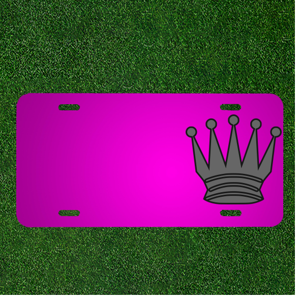Personalized Car License Plate with Crown Tiara Princess Name Design
