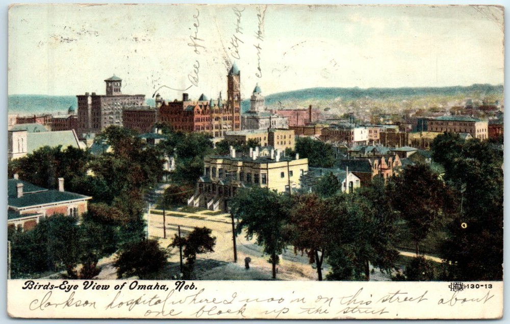 Postcard - Birds-Eye View of Omaha, Nebraska