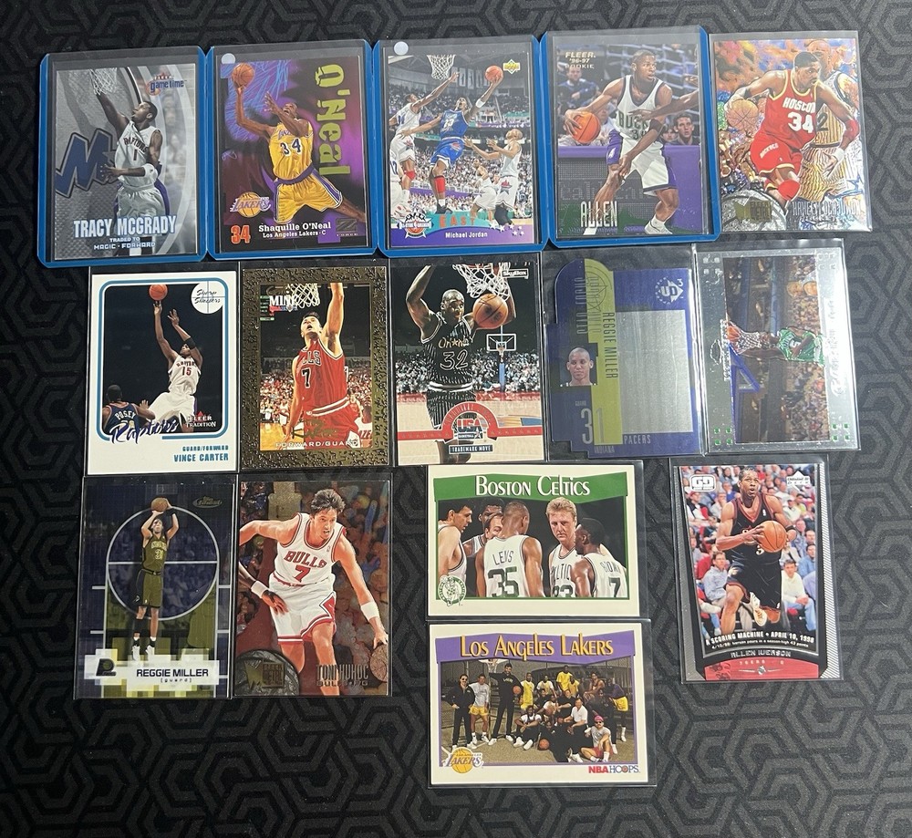NBA Basketball x15 Card Lot Jordan O’Neal Iverson McGrady Carter Bird Miller 90s