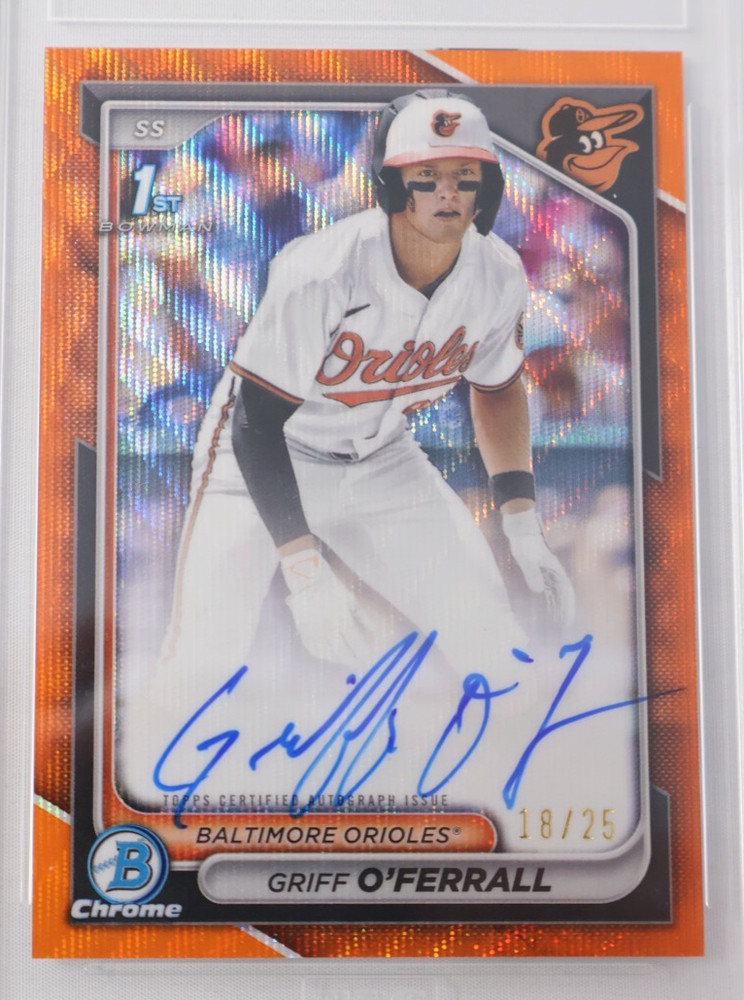 Griff O'Ferrall 2024 Bowman Chrome Draft Orange Wave Refractor Auto #CPA-GO Mint
