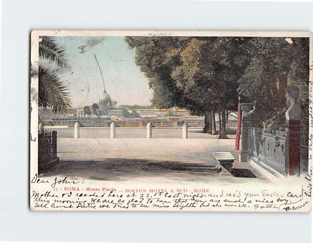 Postcard View from Monte Pincio Rome Italy