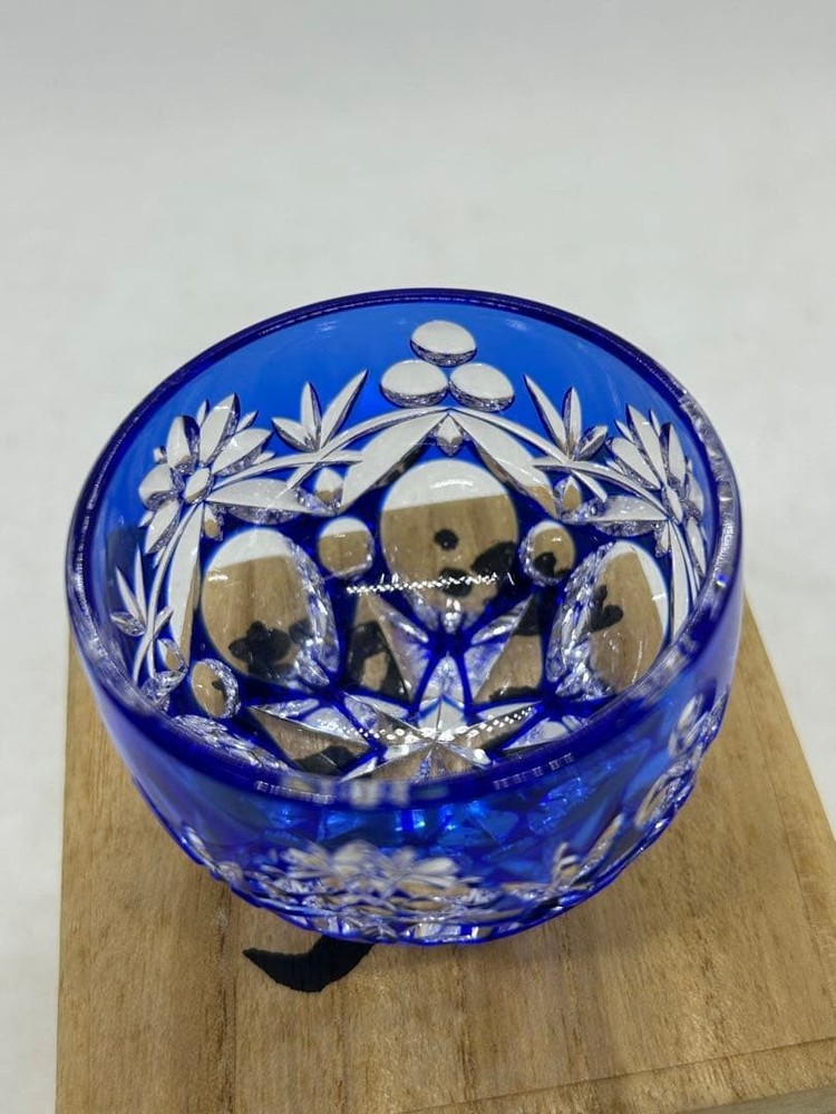 Sake Cup New unused Shinozaki Glass Craftsman Traditional Seiichi Edo