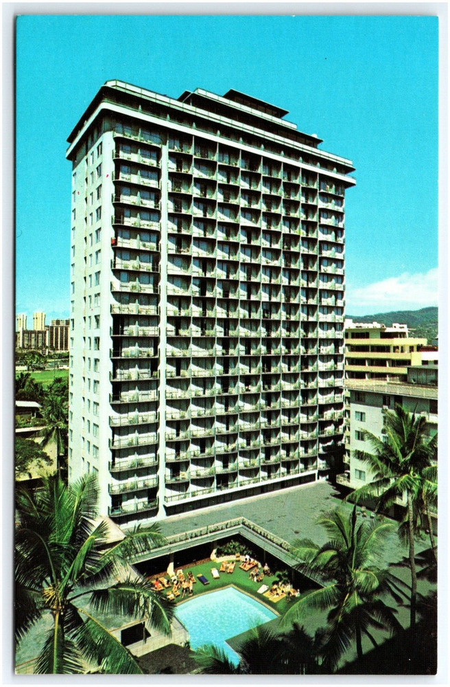 Hawaiian Village Hotel On The Waikiki Beach Honolulu Hawaii  Postcard
