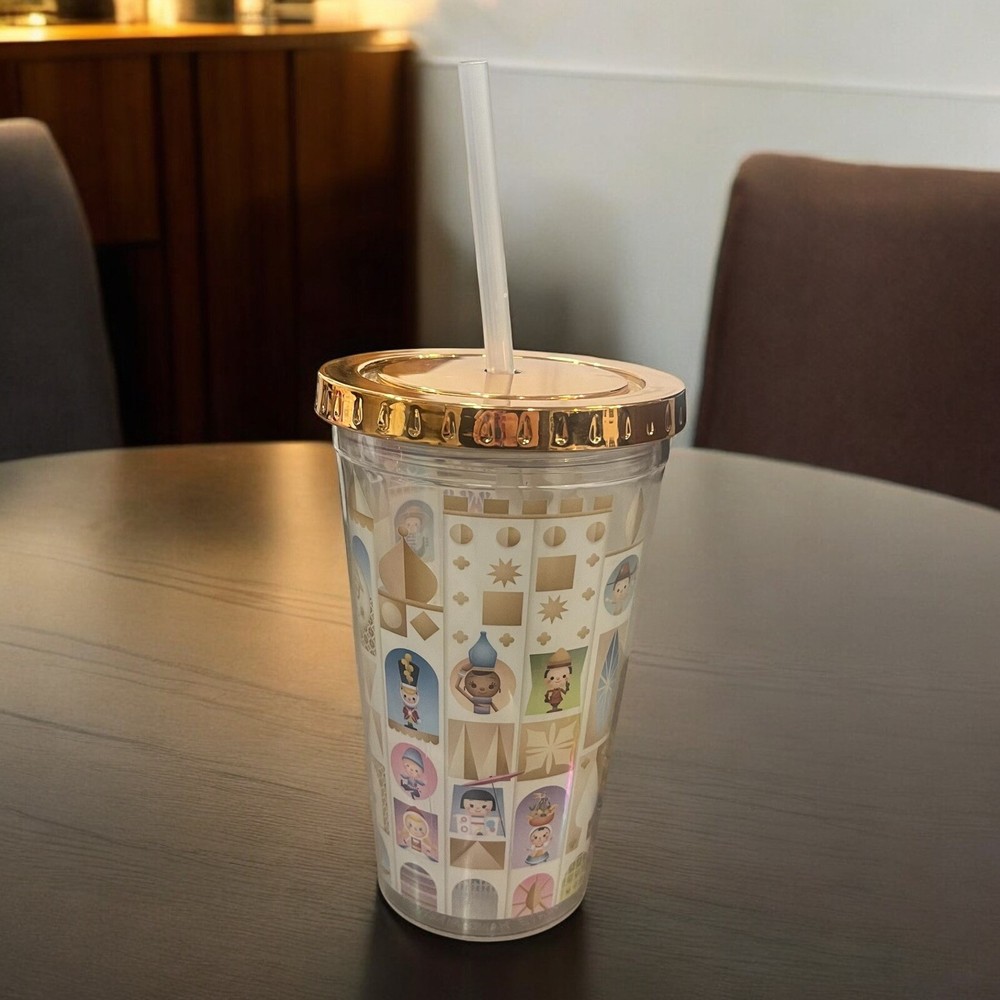 Disneyland Small World Ride Souvenir Plastic Tumbler with Lid