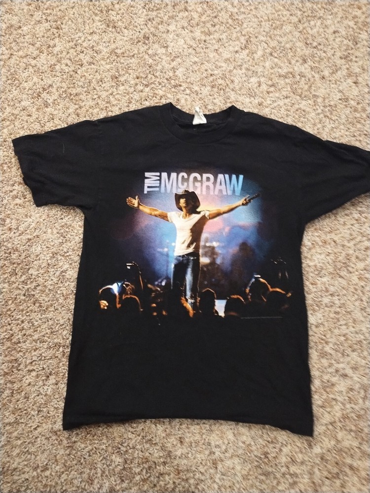 Tim McGraw Concert T Shirt Tour Emotional Traffic 2011 Black Size M Medium