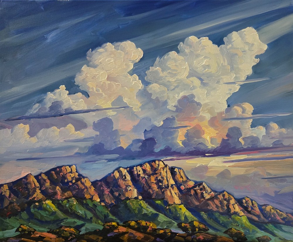 Arizona Sky Boho Western Impressionism Large Oil Painting Hawkins Oil & Acrylic