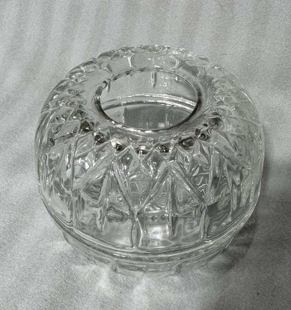 Homco Fairy Light Candle Lamp Diamond Cut Clear Glass Excellent Condition USA