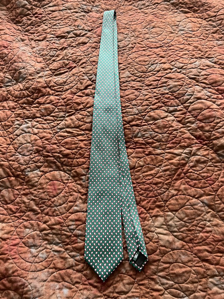 J Crew Neck Tie 100% Silk Green Blue Red