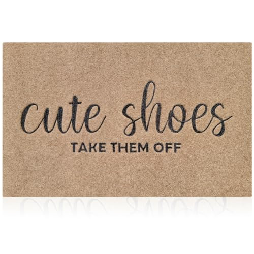 Cute Welcome Mat for Front Door - Outdoor Entryway Doormat with 