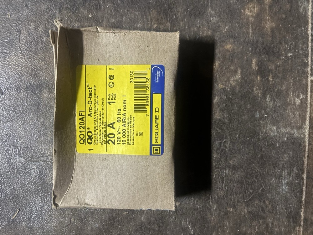 Square D QOB120GFI 20A Single Pole Circuit Breaker