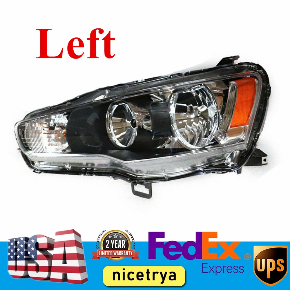 For 2008-2017 Mitsubishi Lancer Evo Left Halogen Headlight Headlamp Driver Side