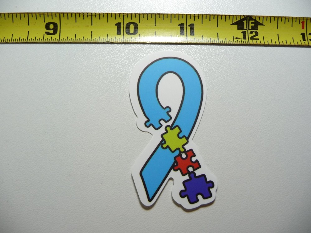 Autism Awareness Puzzle Ribbon Support Decal Sticker