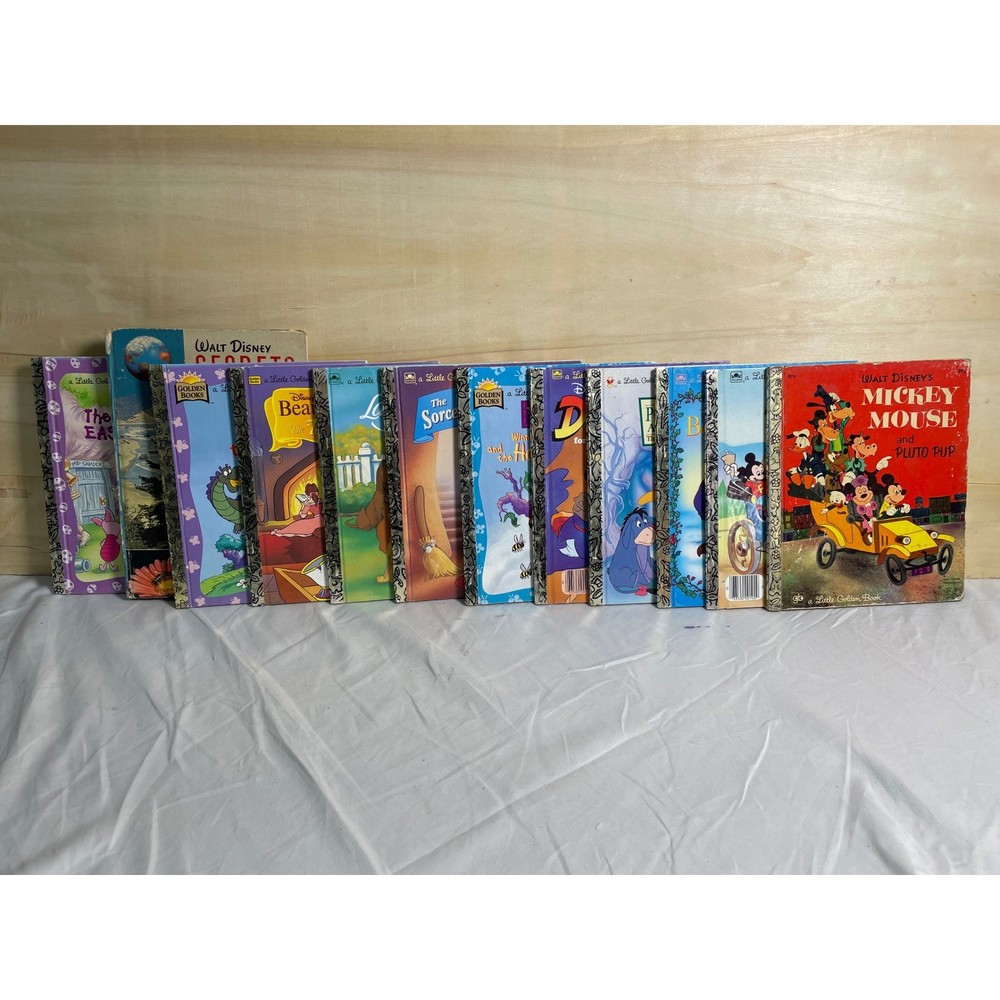Lot of 12 Disney Little Golden Books Winnie the Pooh Mickey Mouse Beauty Beast