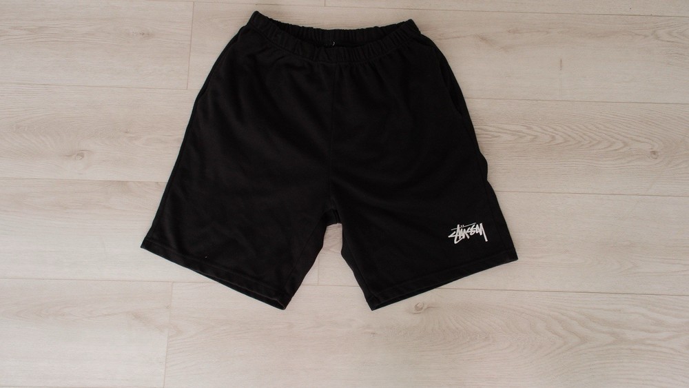 Stussy Men's Black Sweat Shorts XL Logo Elastic Pockets Casual Summer