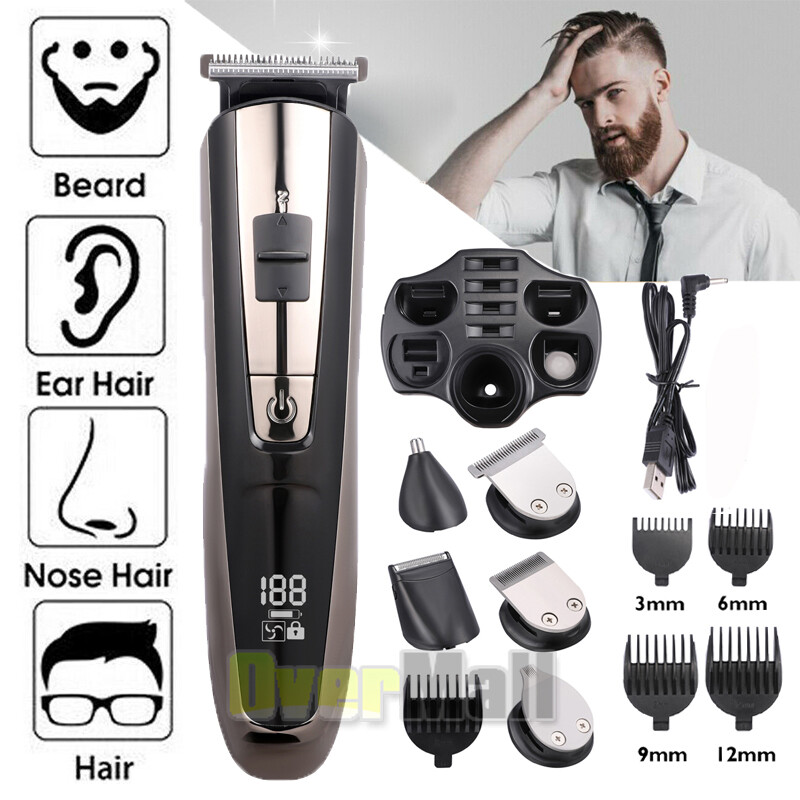 LCD Professional Hair Clipper Cut Beard Trimmer Barber For Men Electric Razor
