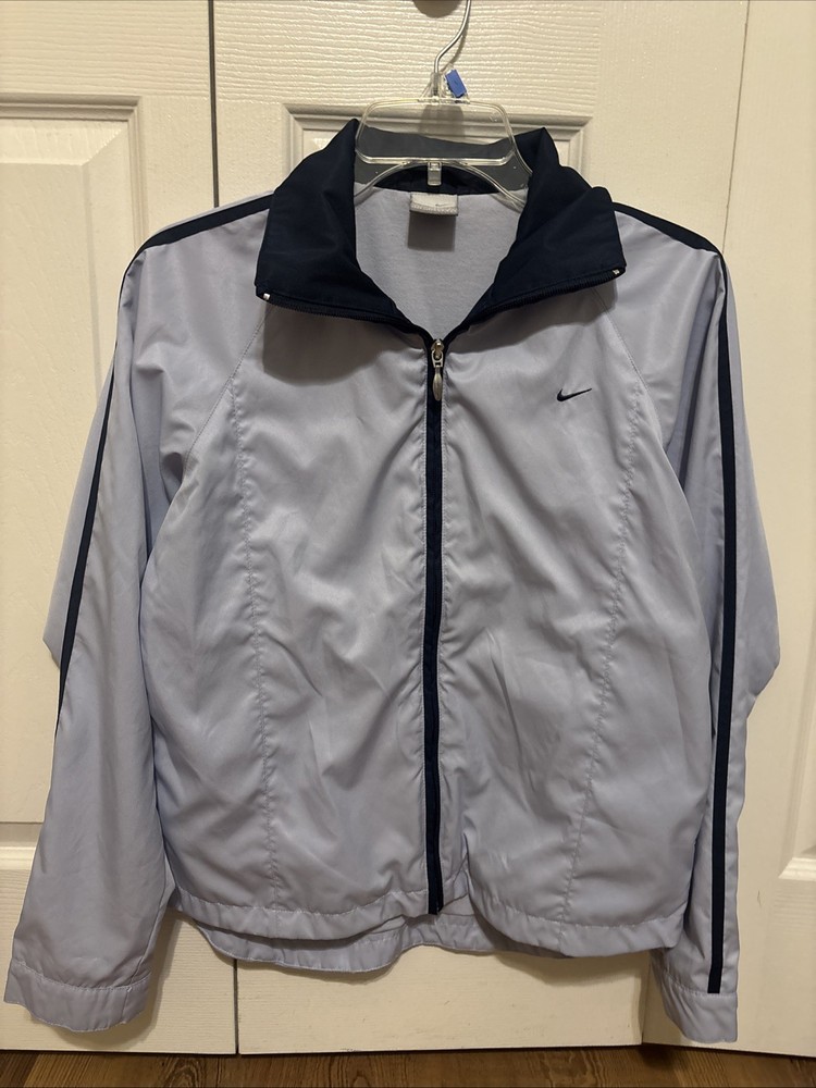 Nike Windbreaker Womens Small 4/6 Blue Jacket Full Zip Retro Lightweight