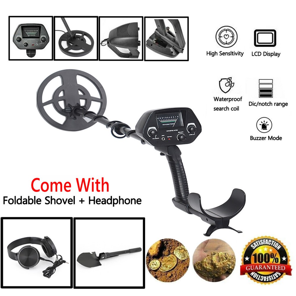 Waterproof Metal Detector with Shovel and Headphones for Gold Digging