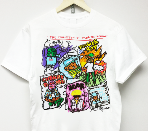 Cartoon Graphic Tyler The Creator Rap Hip Hop White Tee NH9674