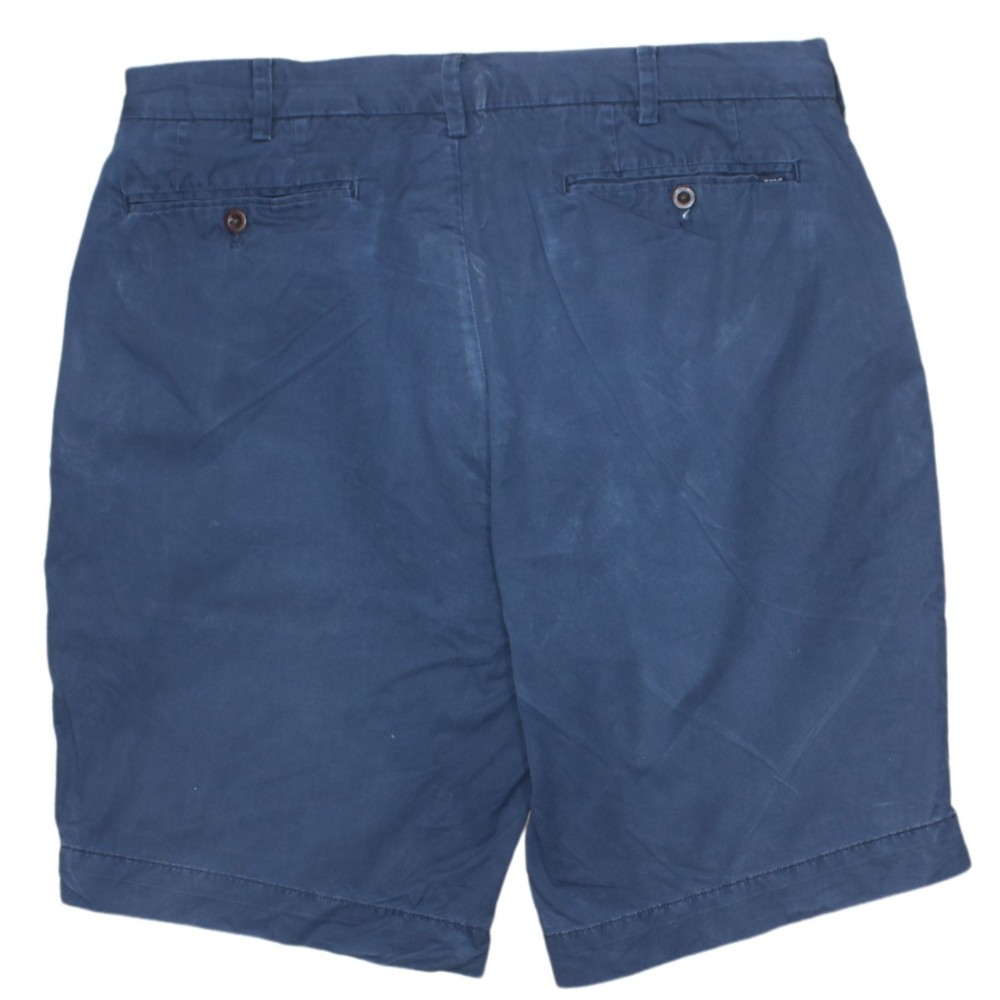 Polo Ralph Lauren Mens Shorts Navy Blue Cotton Chino Pockets Zip Fly Relaxed L