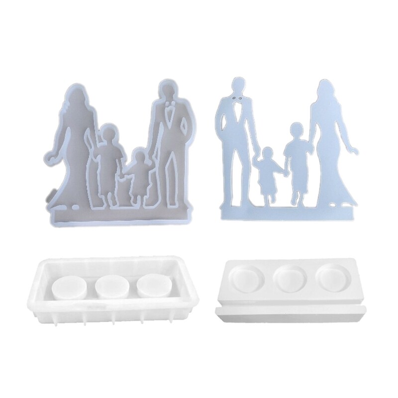 Candlestick Silicone Mold Stand Mold Silhouette Family Holder Mold