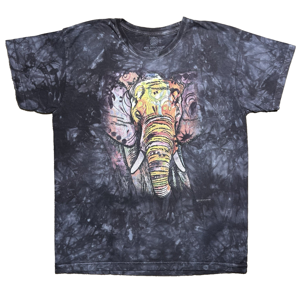 The Mountain Elephant T Shirt Mens XL Purple Tie Dye Nature Graphic