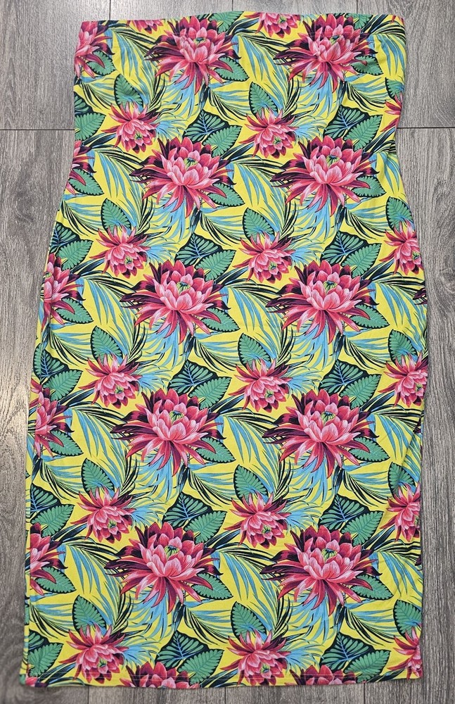 Love University Strapless Midi Floral Dress Multicolor Women's 2XL Beach Summer