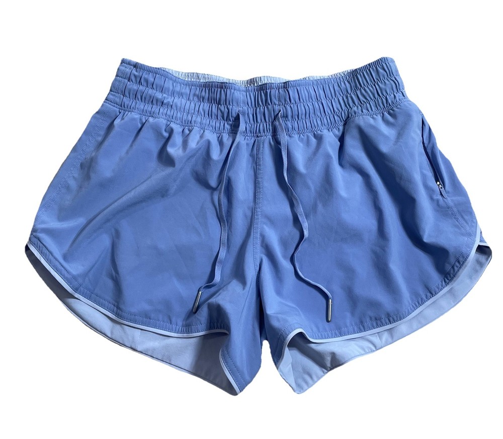 Lululemon Womens Reversible Running Shorts Sz 6 Purple Lined Zip Pocket Athletic