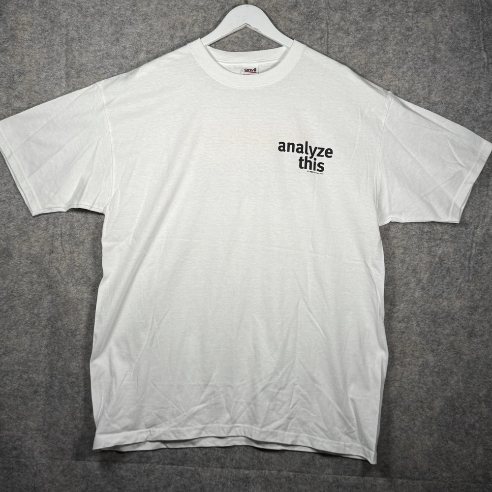 Vintage Analyze This Analyze That Movie Promo White T Shirt Mens Size XL 24x32