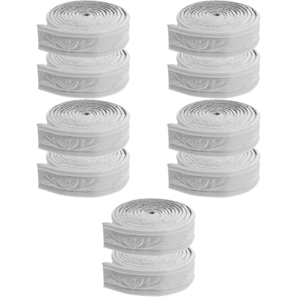 10 Rolls Baseboard Ceiling Tiles Caulk Flower Strip Floor Stickers Mirror Tape