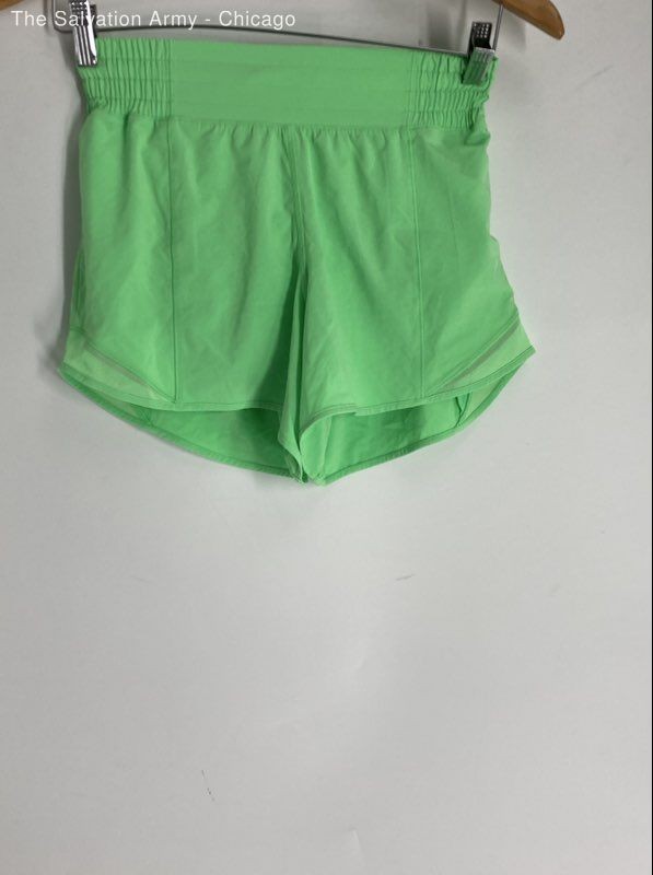Lululemon Womens Green Elastic Waist Pockets Activewear Athletic Shorts Size 4